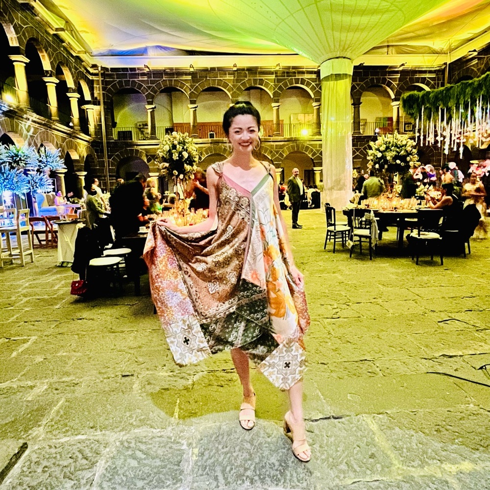 Sebou Scarf-Printed dress by TINY